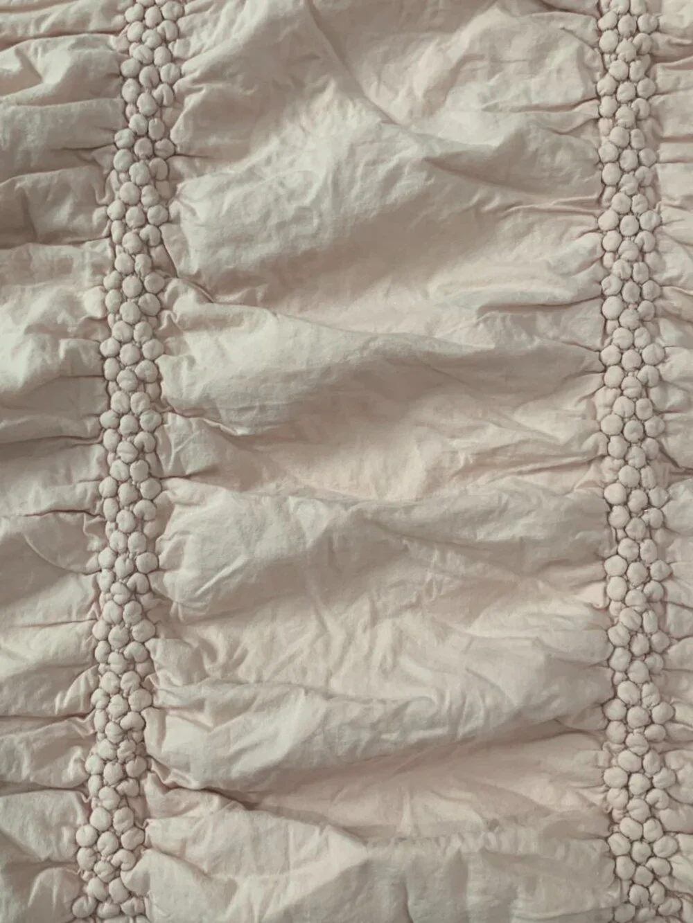Indigo Home Inc Queen Duvet Cover Salmon Pink Ruffle Ruched Smocked Cotton Blend
